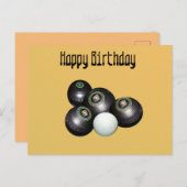 Mandarijn Gele Gras Bowling Verjaardag, Ansichtkaa Briefkaart (Voorkant / Achterkant)
