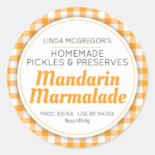Mandarijn marmelade sinaasappel ronde jam potje vo sticker