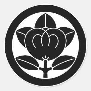 Mandarijn sinaasappel in cirkel ronde sticker