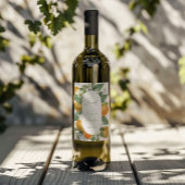 Mandarijn Sinaasappel Waterverf Bruiloft Wijn Etiket