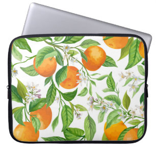 Mandarijn: Tropisch kleurrijk patroon Laptop Sleeve