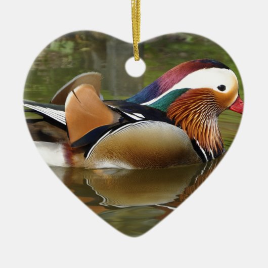 mandarijneend keramisch ornament (Voorkant)