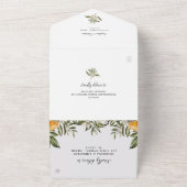 mandarijnenbloeiende citrus | Greenery Wedding All In One Uitnodiging (Buitenkant)