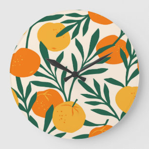 Mandarijnmozaïek: Trendy Citrus Chic Grote Klok