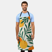 Mandarijnmozaïek: Trendy Citrus Chic Schort (Gedragen)