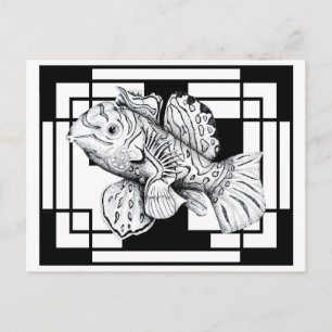 Mandarijns Fish Briefkaart van ZNDC Studio
