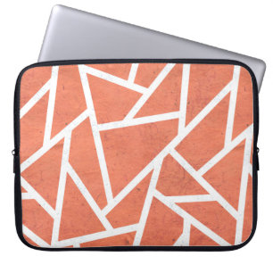 Mandarijns oranje mozaïekpatroon laptop sleeve