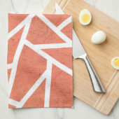 Mandarijns oranje mozaïekpatroon theedoek (Quarter Fold)