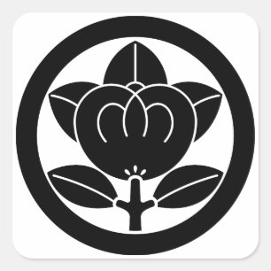 Mandarijns sinaasappel in cirkel vierkante sticker