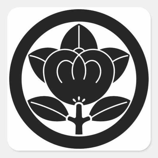 Mandarijns sinaasappel in cirkel vierkante sticker (Voorkant)