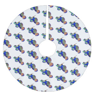 Mandarijnse cartoon illustratie kerstboom rok