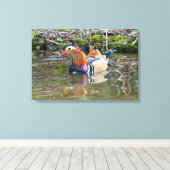 Mandarijnse eend canvas afdruk (Insitu (Houten vloer))