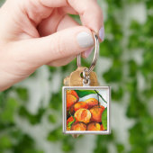 Mandarijnse oranje waterverf fruitkunst sleutelhanger (Hand)
