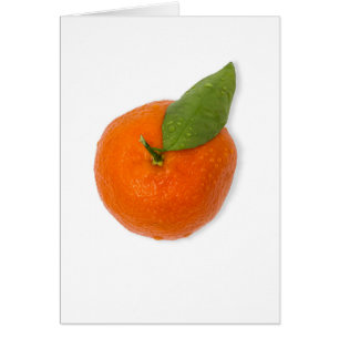 Mandarin avec feuille verte