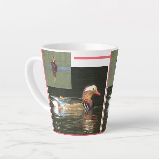 Mandarin Canard Collage Latte Mug (Angle gauche)