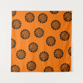 Mandarin Dreams Oranje en Black Pattern Wandkleed (Voorkant (horizontaal))