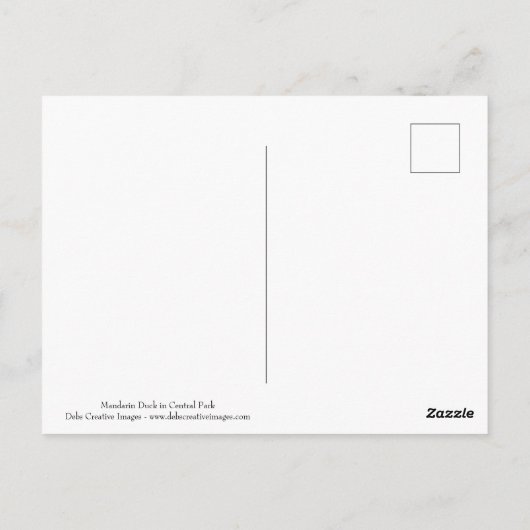 Mandarin Duck Briefkaart (Achterkant)