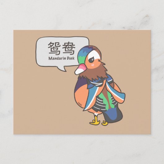 Mandarin Duck Briefkaart (Voorkant)