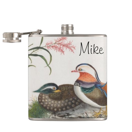 Mandarin Duck Chinese schilderijen Heupfles (Geopend)