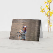 Mandarin Duck Kaart (Gele Bloem)