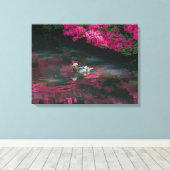 Mandarin Duck uitzicht canvas print (Insitu (Houten vloer))