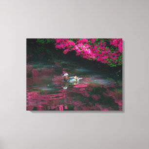 Mandarin Duck uitzicht canvas print