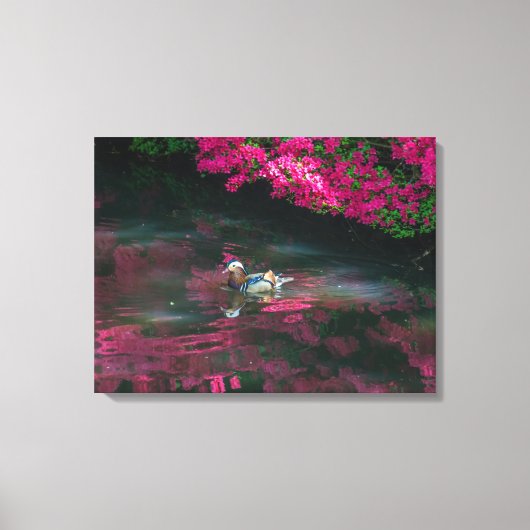 Mandarin Duck uitzicht canvas print (Voorkant)