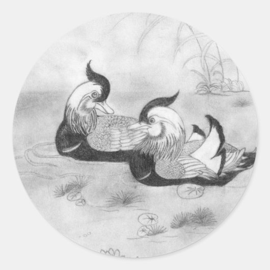 Mandarin Ducks Sticker (Voorkant)