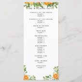 Mandarin Orange Watercolor Wedding Programme (Dos)