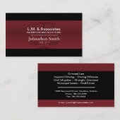 Mandataire rouge et noire de carte de visite de (Devant / Derrière)