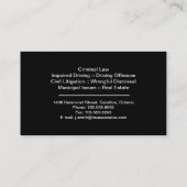 Mandataire rouge et noire de carte de visite de (Dos)