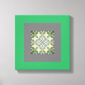 Mandela Abstracte Oorspronkelijke groene en grijze Canvas Afdruk (Voorkant)