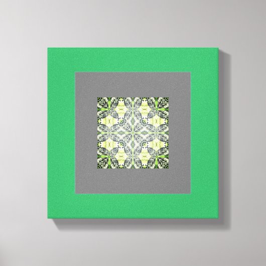 Mandela Abstracte Oorspronkelijke groene en grijze Canvas Afdruk (Voorkant)