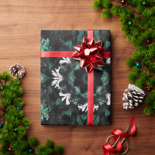 Mandela Blauw Zwart Groen Bloemen Illustratie Cadeaupapier