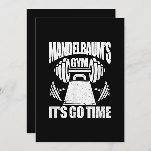 Mandelbaums Gym Funny Bodybuilding Gym Workout Gif Kaart (Voorkant / Achterkant)