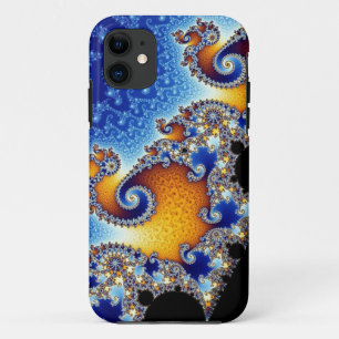 Mandelbrot Blue Double Spiral Fractal iPhone 11 Hoesje