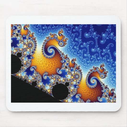 Mandelbrot Blue Double Spiral Fractal Muismat (Voorkant)