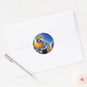 Mandelbrot Blue Double Spiral Fractal Ronde Sticker (Envelop)