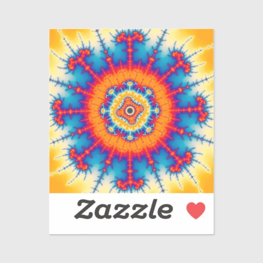 Mandelbrot Flower Burst Sticker (Vel)