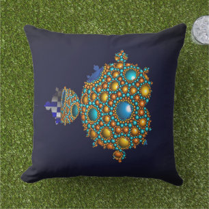 Mandelbrot Fractal Apollonian Sphere Blue Gold Buitenkussen