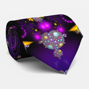 Mandelbrot Fractal Apollonian Sphere Paarse Gold Stropdas