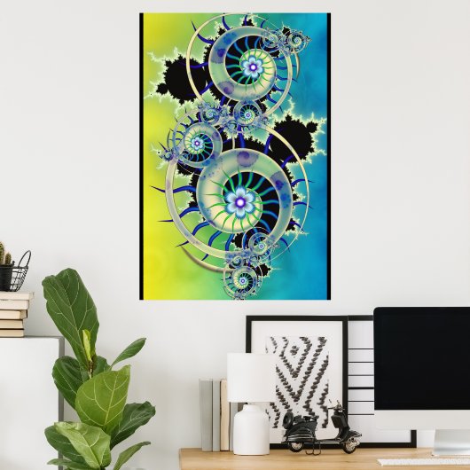 Mandelbrot Fractal Art Poster (Thuiskantoor)