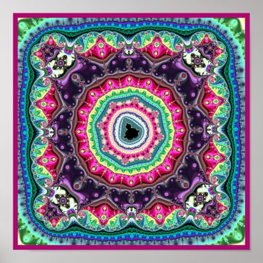 Mandelbrot Fractal Design Poster (Voorkant)