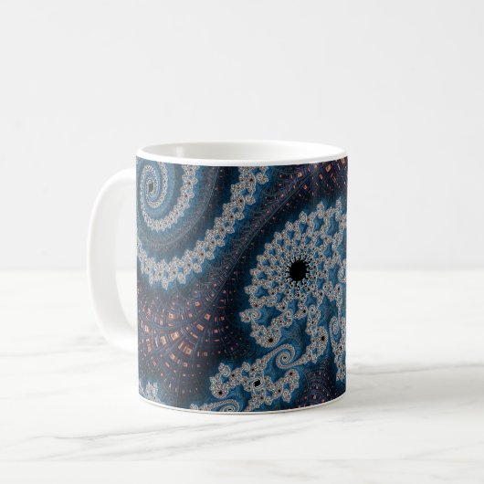 Mandelbrot fractal koffie mok (Voorkant links)