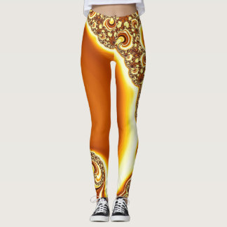 Mandelbrot fractal Sinaasappel Leggings
