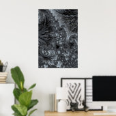 Mandelbrot in Ice Land Modern Fractal Abstract Poster (Thuiskantoor)