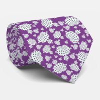 Mandelbrot magenta et pois blanc cravate
