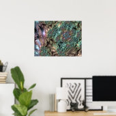 Mandelbrot Set Fractal Digital Art Blauwgroen Gree Poster (Thuiskantoor)