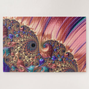 Mandelbrot Set Fractal Digital Art Pink & Gold Legpuzzel