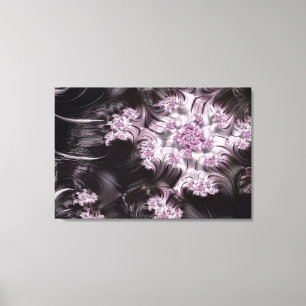 Mandelbrot Set Fractal Digital Art Roze & Black Canvas Afdruk